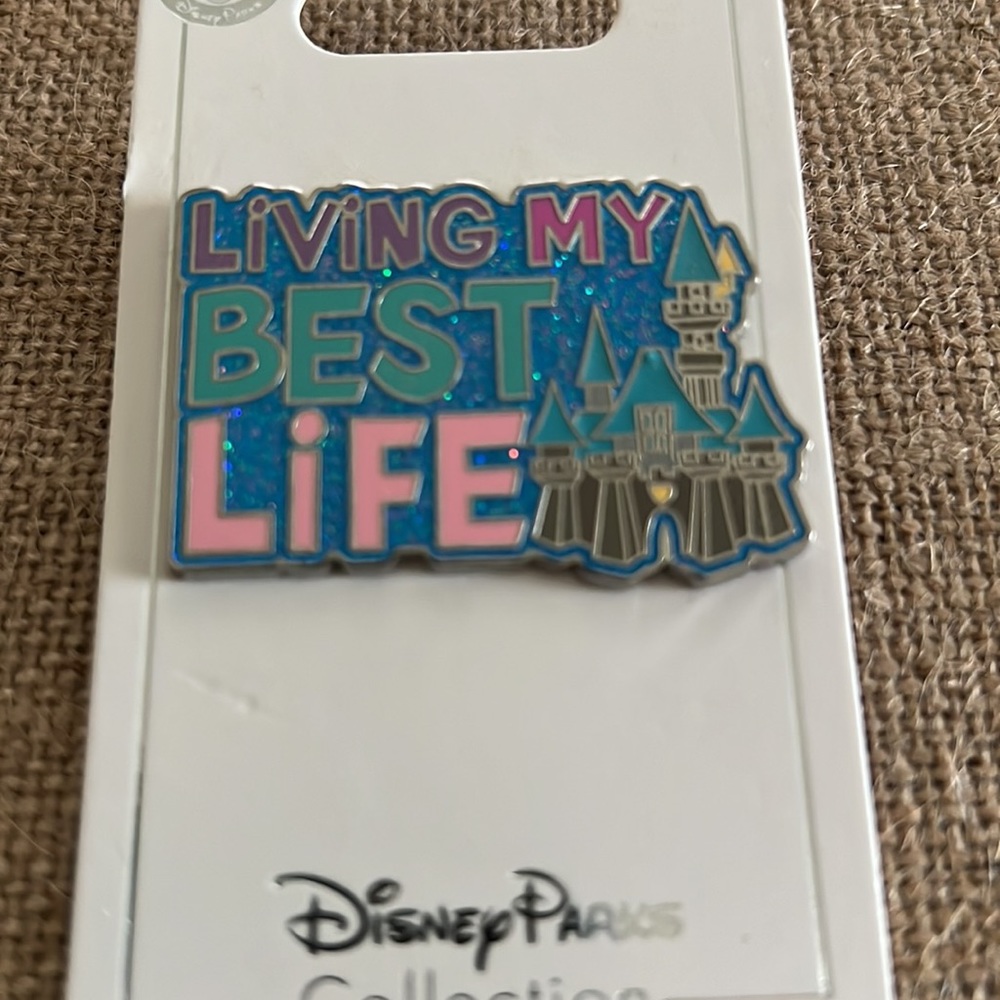 Disney LIVING MY BEST LIFE castle trading pin